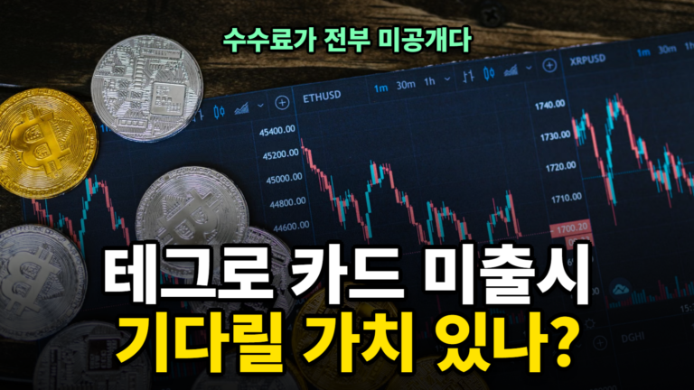 테그로 카드 출시 전, 수수료가 전부 미공개