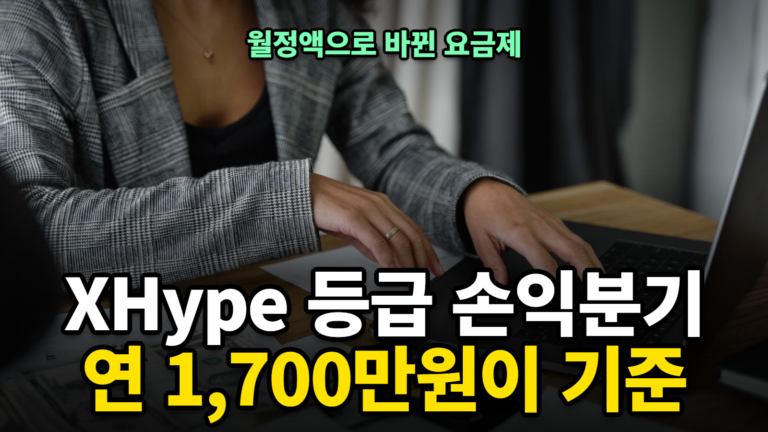 XHype 카드 충전 수수료와 등급 손익분기