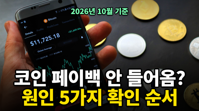 코인 페이백 안 들어올 때 원인 5가지 확인 순서