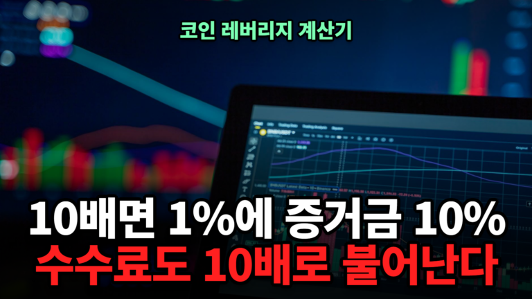 코인 레버리지 계산기 설명용 비트코인 선물 차트 화면